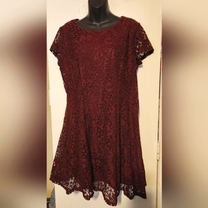 Burgundy Lace Dress